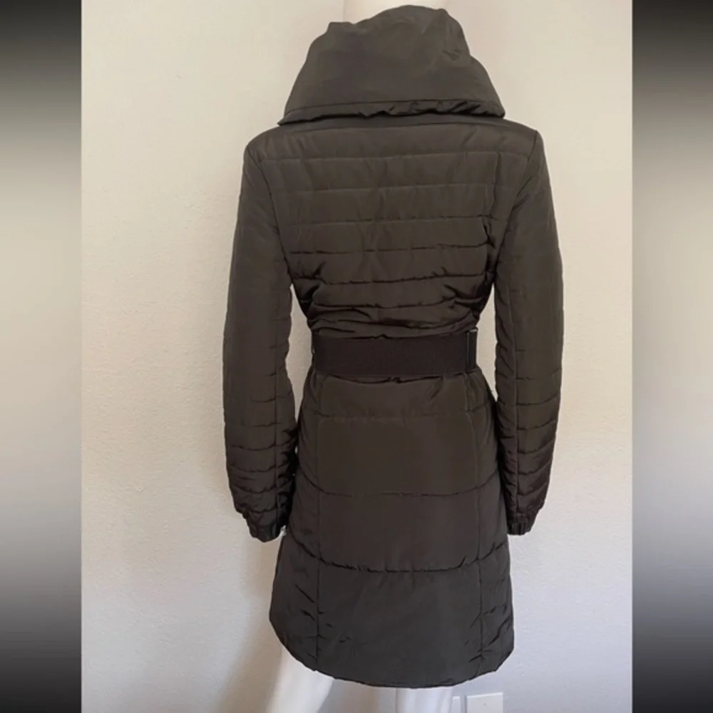 NEW WOMEN'S PUFFER‎ JACKET BELTED QUILTED COAT IN BLACK